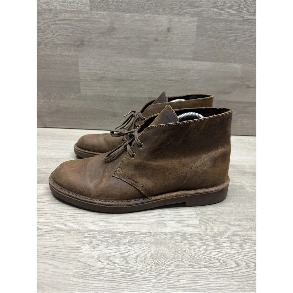 Clark's Men's Bushacre 2 Chukka Boots Size 10.5M Brown Leather Lace Up VERY NICE